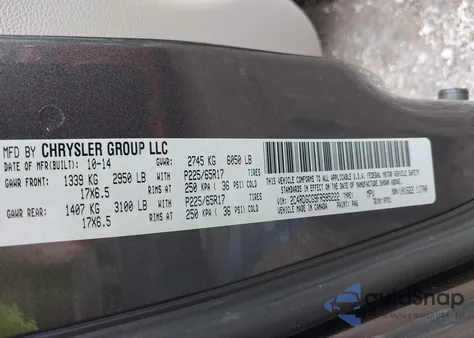 2015 Dodge Grand Caravan Sxt from USA, damaged, VIN 2C4RDGCG9FR585222